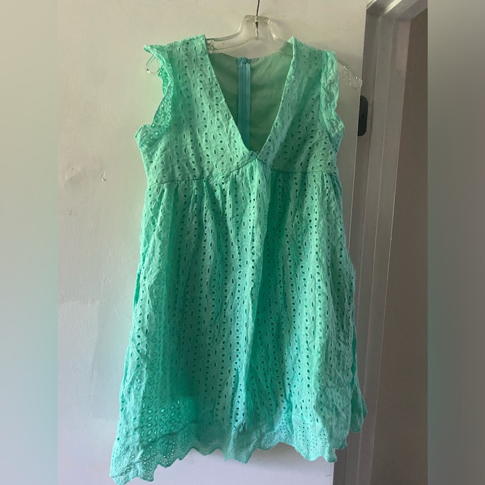 Mint lace dress with romper built in - never worn